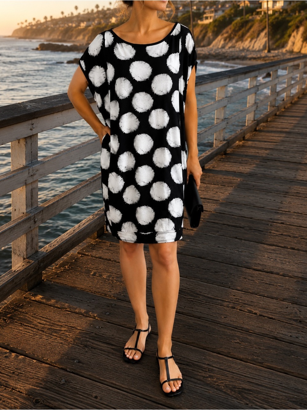 Matti Mamane Black & White Tunic Style Dress
